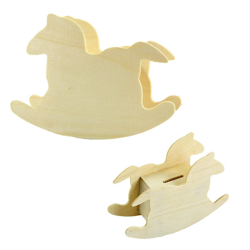 ELECTROPRIME Lovely Child DIY Wooden Trojan Piggy Bank, Size: 14.8x11cm
