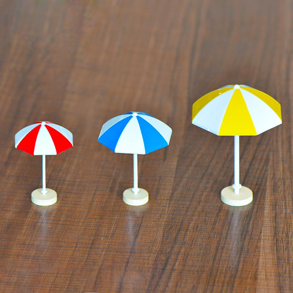 ELECTROPRIME 2 PCS Miniature Sun Umbrella DIY Home Garden Decoration Cute Umbrella Table Ornament Handicrafts, Size:L(Red)