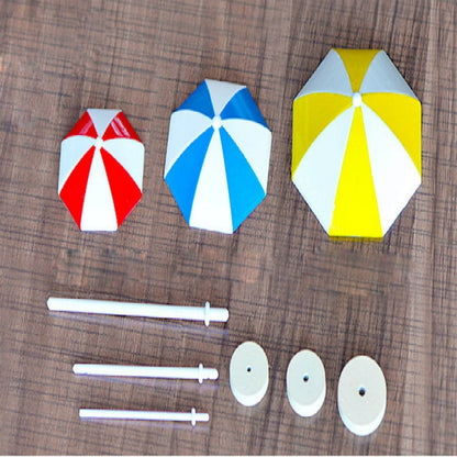 ELECTROPRIME 2 PCS Miniature Sun Umbrella DIY Home Garden Decoration Cute Umbrella Table Ornament Handicrafts, Size:L(Red)