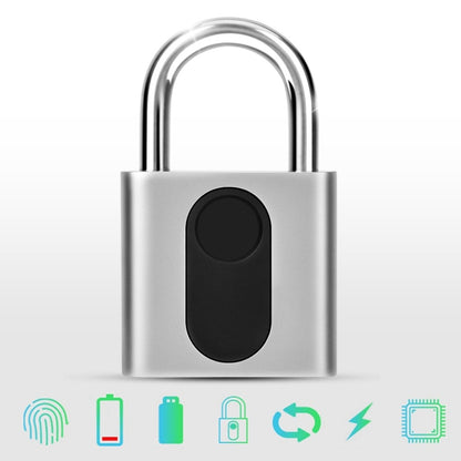 ELECTROPRIME USB Rechargeable Door Lock Fingerprint Padlock Quick Unlock Security Keyless Smart Metal Lock