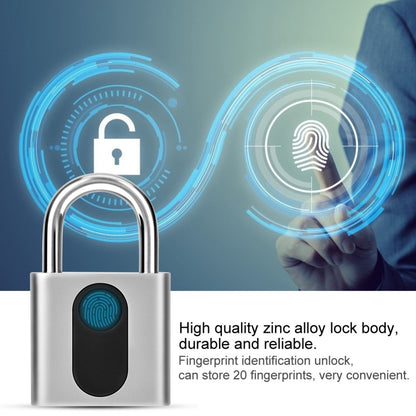 ELECTROPRIME USB Rechargeable Door Lock Fingerprint Padlock Quick Unlock Security Keyless Smart Metal Lock