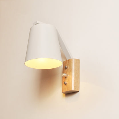 ELECTROPRIME Creative Bedroom Study Bedside Balcony Aisle Porch Hotel Cafe Wood Wall Lamp Switch Light, Light Source:without Light Source(White)