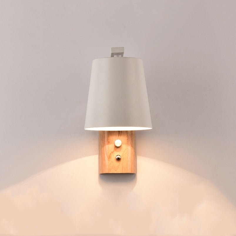 ELECTROPRIME Creative Bedroom Study Bedside Balcony Aisle Porch Hotel Cafe Wood Wall Lamp Switch Light, Light Source:without Light Source(White)
