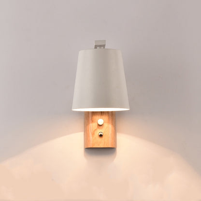 ELECTROPRIME Creative Bedroom Study Bedside Balcony Aisle Porch Hotel Cafe Wood Wall Lamp Switch Light, Light Source:without Light Source(White)