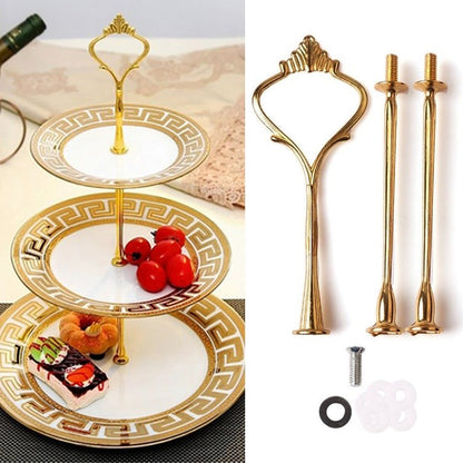 ELECTROPRIME 1 Set Sweets Candy Cupcake Tray Wedding Party Cake Display Stand Zinc Alloy Golden Tone cake stand(Gold)
