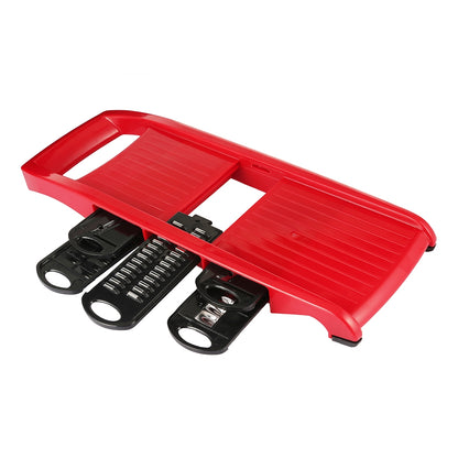 ELECTROPRIME 10 in 1 Multifuction Vegetable Cutter Stainless Steel Blade Manual Potato Onion Peeler Carrot Grater Dicer(Red)