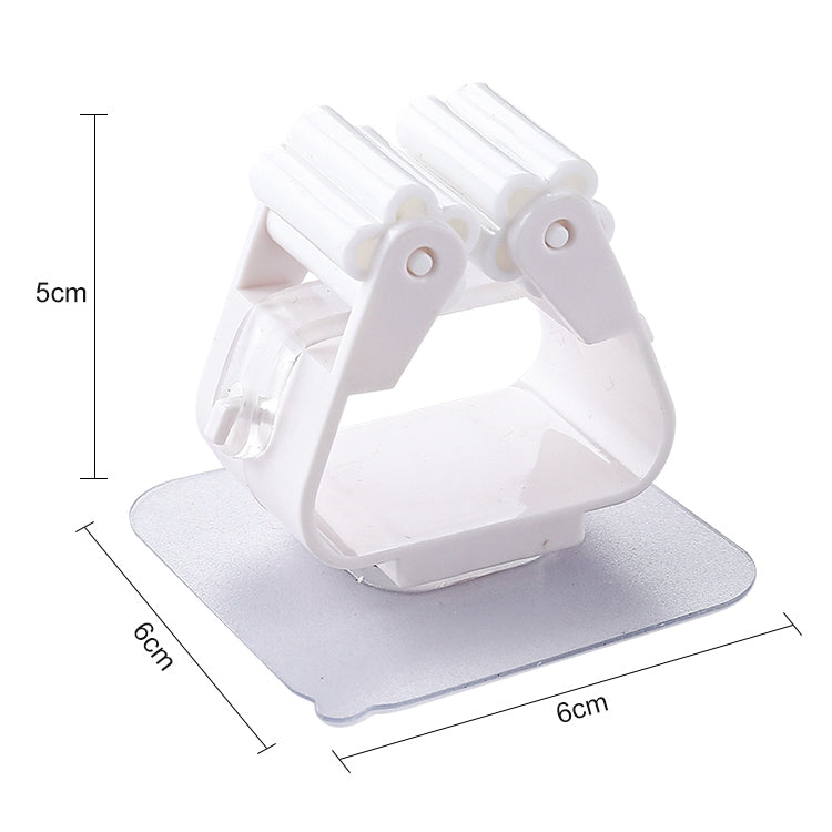 ELECTROPRIME Mop Holder Wall Mounted Organizer Holder Household Kitchen Bathroom Adhesive Storage Broom Hanger Clip Hook Racks(White)