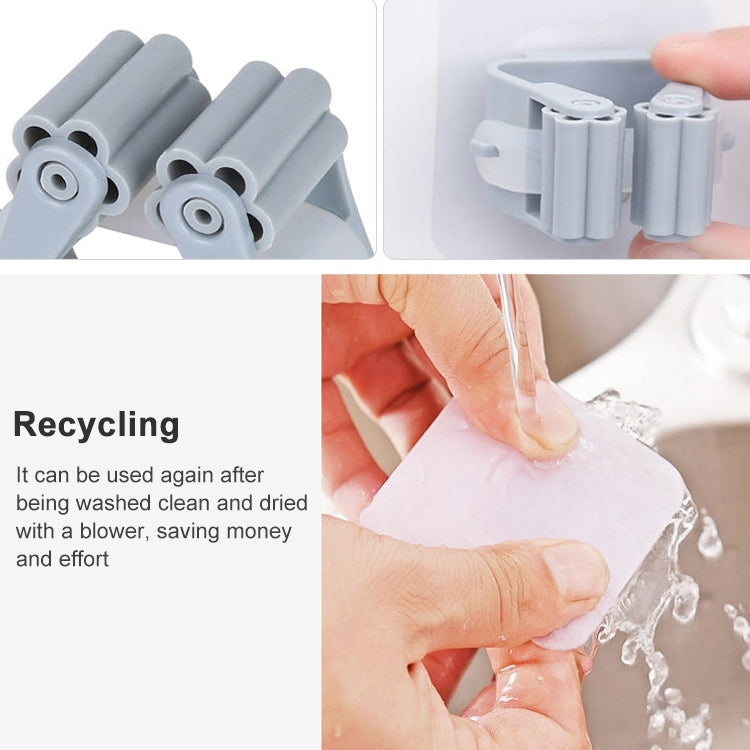 ELECTROPRIME Mop Holder Wall Mounted Organizer Holder Household Kitchen Bathroom Adhesive Storage Broom Hanger Clip Hook Racks(Pink)