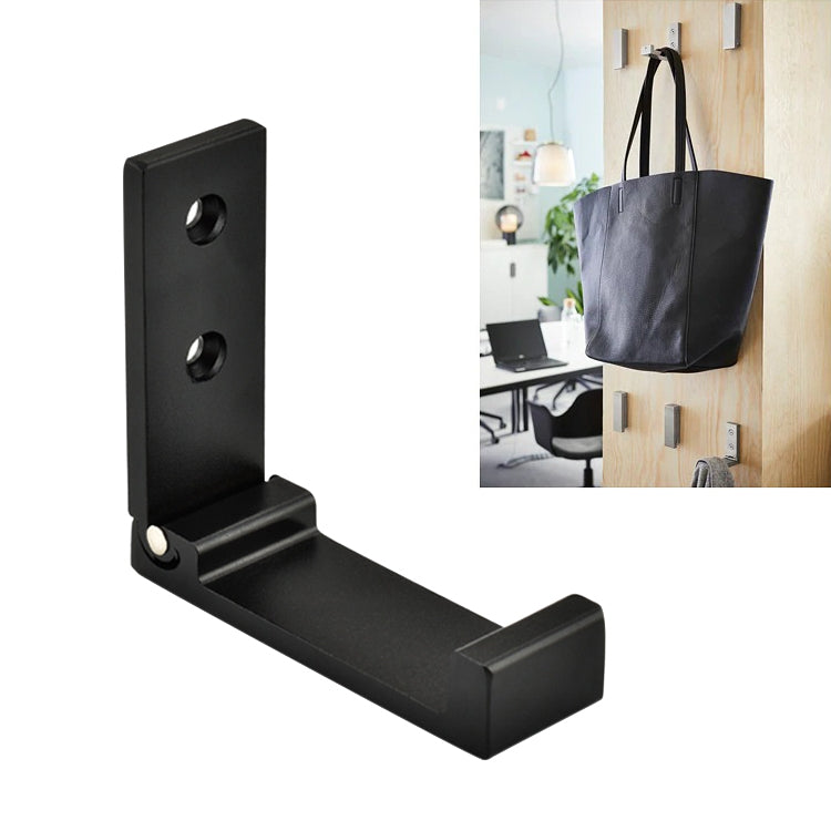 ELECTROPRIME Collapsible Clothes Hanger Robe Hook Decorative Bathroom Wall Mounted Hooks(Black Hook (Send Screw))