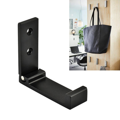 ELECTROPRIME Collapsible Clothes Hanger Robe Hook Decorative Bathroom Wall Mounted Hooks(Black Hook (Send Screw))