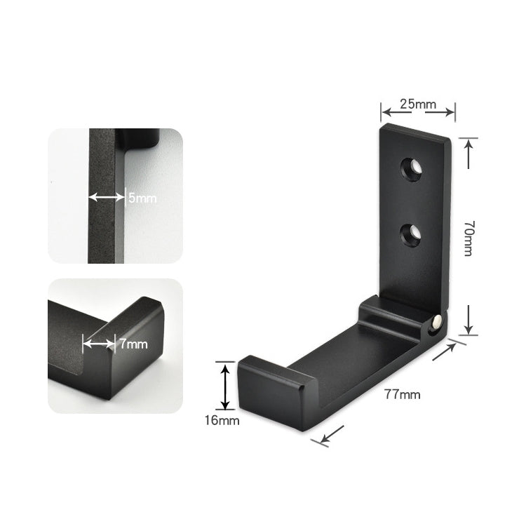 ELECTROPRIME Collapsible Clothes Hanger Robe Hook Decorative Bathroom Wall Mounted Hooks(Black Hook (Send Screw))