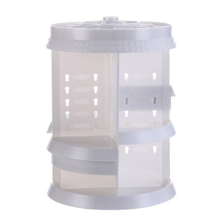 ELECTROPRIME 360 Degree Rotating Makeup Storage Box Diamond Shape Drawer Multilayer Dresser Desktop Shelf With Drawer(White)