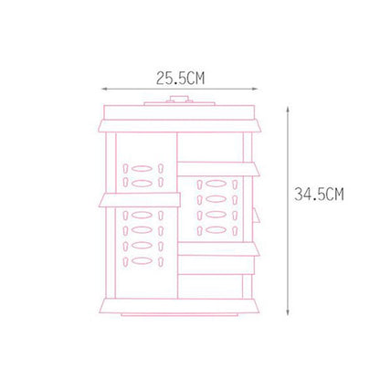 ELECTROPRIME 360 Degree Rotating Makeup Storage Box Diamond Shape Drawer Multilayer Dresser Desktop Shelf With Drawer(White)