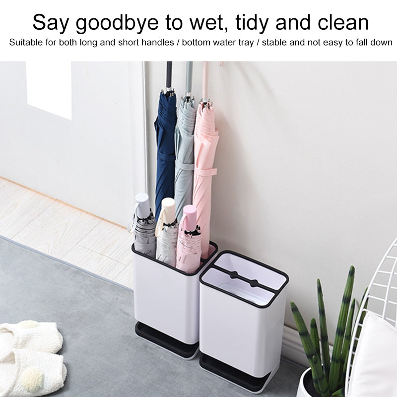 ELECTROPRIME Plastic Detachable Leakproof Type Partition Umbrella Storage Rack(Black  )