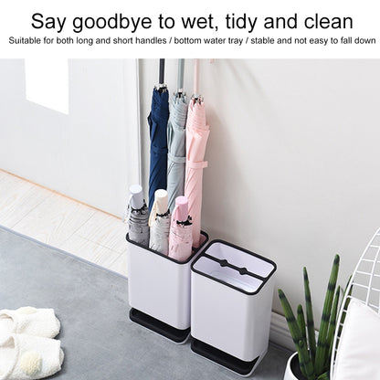 ELECTROPRIME Plastic Detachable Leakproof Type Partition Umbrella Storage Rack(Black  )