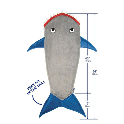 ELECTROPRIME Winter Shark Mermaid Sleeping Blanket Sleeping Swaddle Soft Wool Children Sleeping Bag(Grey Shark)