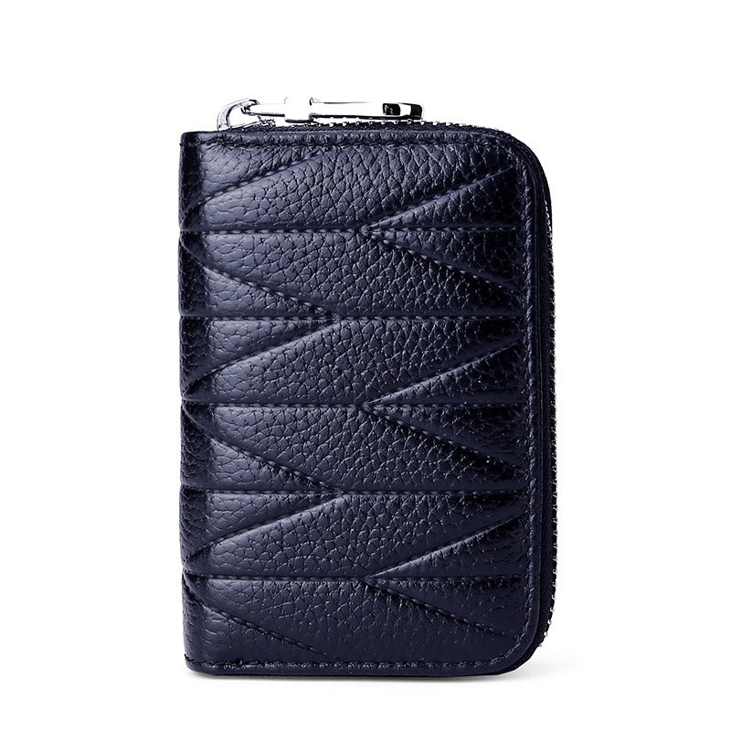 ELECTROPRIME Multi-card Zipper Card Bit Card Small Purse Simple Organ Card Package(Navy Blue)