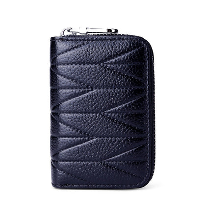 ELECTROPRIME Multi-card Zipper Card Bit Card Small Purse Simple Organ Card Package(Navy Blue)