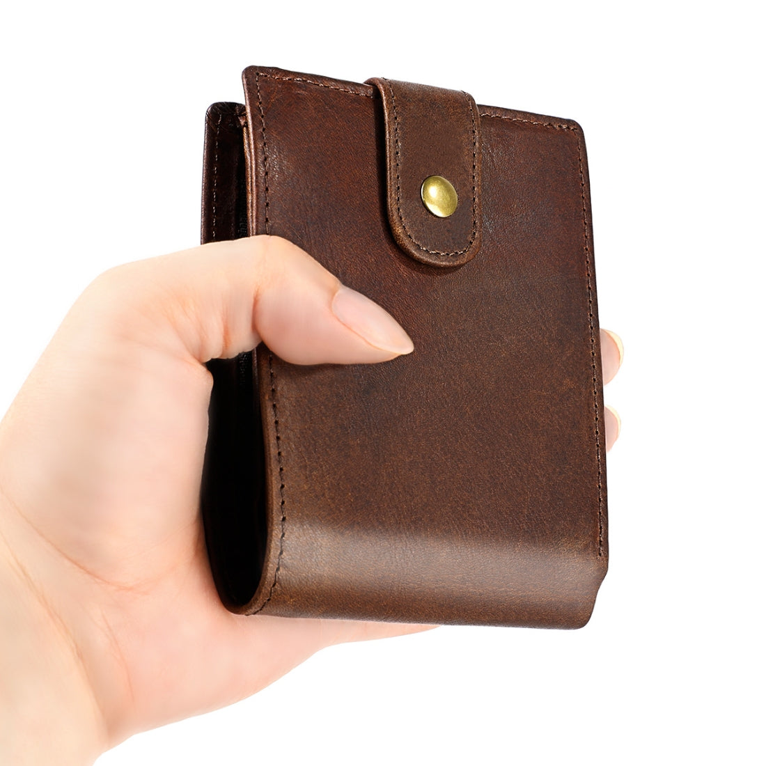 ELECTROPRIME Crazy Horse Pattern Multi-bit Leather Card Bag Anti-magnetic RFID Men Wallet