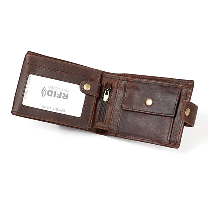 ELECTROPRIME Crazy Horse Pattern Multi-bit Leather Card Bag Anti-magnetic RFID Men Wallet