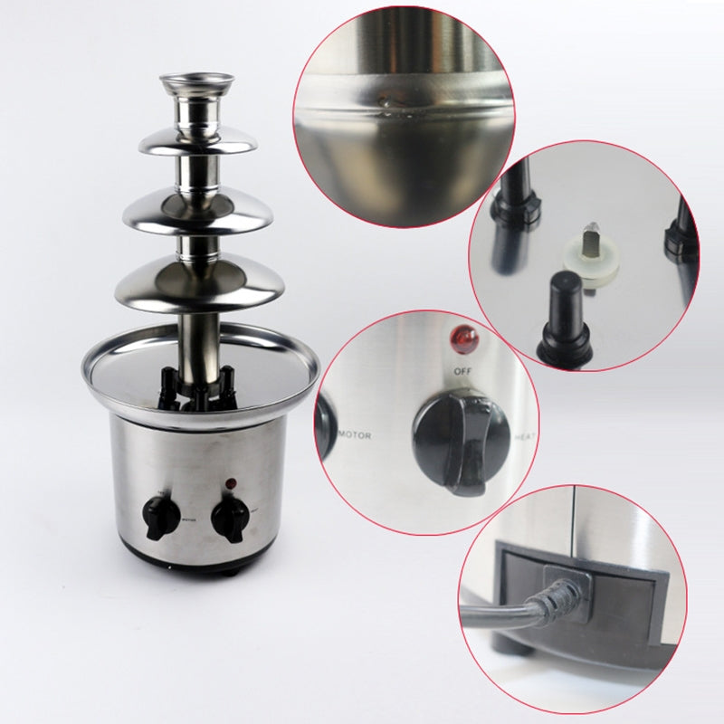 ELECTROPRIME 4 Layers Electrical Chocolate Fountain Chocolate Melt Fondue Waterfall Machine