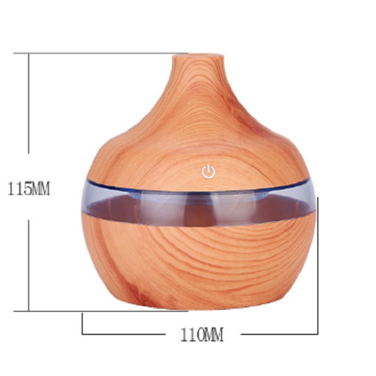 ELECTROPRIME 300ML Waterdrop Shape USB Wood Grain Aromatherapy Air Purifier Mute Humidifier, Color: Deep Wood Grain
