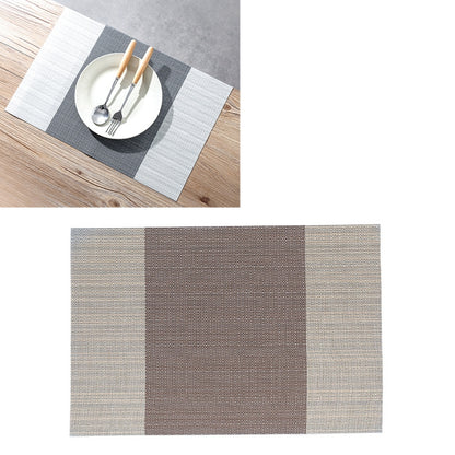 ELECTROPRIME 1796 Simple PVC Non-slip Insulation Table Mat Disposable Green Dishes Western Table Mat, Size:30 x 45cm(Vertical Bar Coffee)