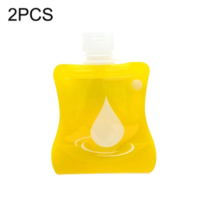ELECTROPRIME 2 PCS Portable Silicone Lotion Bottle Hand Sanitizer Bottle Travel Soft Pack Shampoo Shower Gel Bottle(Water droplet yellow)