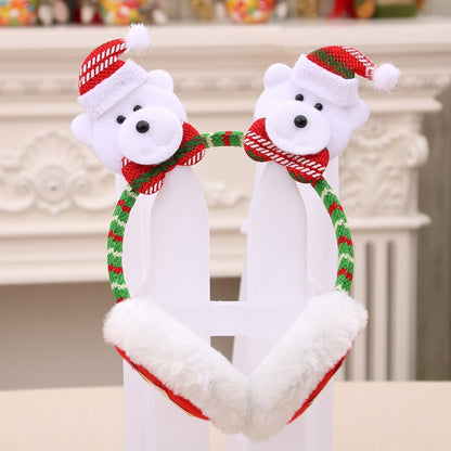 ELECTROPRIME Women Men Christmas Earmuffs Head Hoop Cute Cartoon Decoration for For Winter(Little Bear)