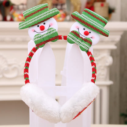 ELECTROPRIME Women Men Christmas Earmuffs Head Hoop Cute Cartoon Decoration for For Winter(Snowmen)
