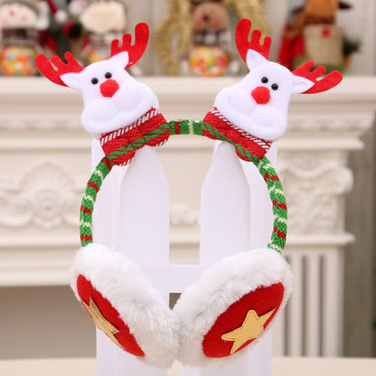 ELECTROPRIME Women Men Christmas Earmuffs Head Hoop Cute Cartoon Decoration for For Winter(Little Elk)