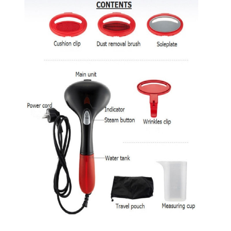 ELECTROPRIME 1500W Portable Handheld Household Clothes Steam Iron Garment Steamer, Plug Type: 230V UK Plug(Black)