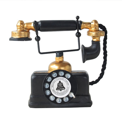ELECTROPRIME Resin Turntable Phone Model Creative Home Office Porch Ornament Decoration