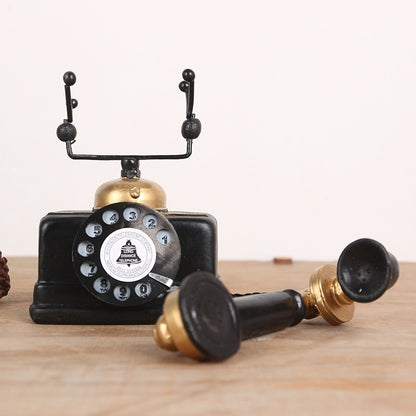 ELECTROPRIME Resin Turntable Phone Model Creative Home Office Porch Ornament Decoration