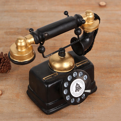 ELECTROPRIME Resin Turntable Phone Model Creative Home Office Porch Ornament Decoration