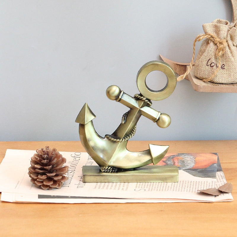 ELECTROPRIME Retro Wrought Iron Anchor Model Ornaments Creative Counter Display Decoration Furnishings