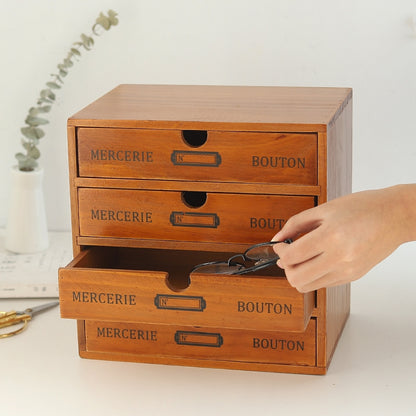 ELECTROPRIME One Pumping  Retro Wooden Drawer Storage Cabinet Desk