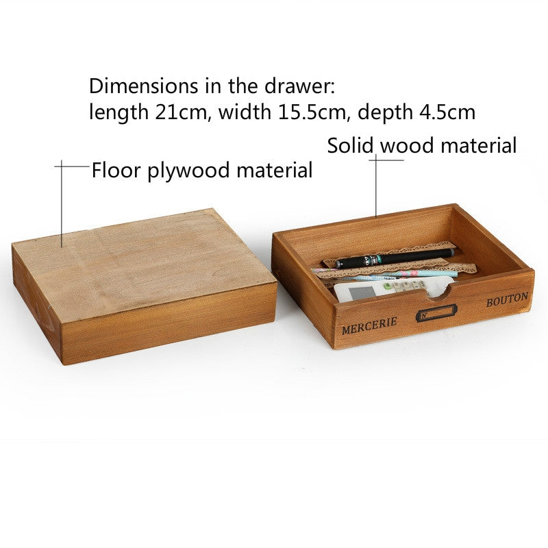 ELECTROPRIME Three Pumping  Retro Wooden Drawer Storage Cabinet Desk