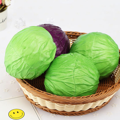 ELECTROPRIME PU Simulation Vegetable Cabbage Model Photography Props Window Display Furnishings Hotel Home Decoration(Purple)