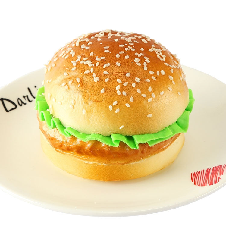ELECTROPRIME PU Simulation Burger Model Fake Bread Ornaments Photography Props Home Decoration Window Display