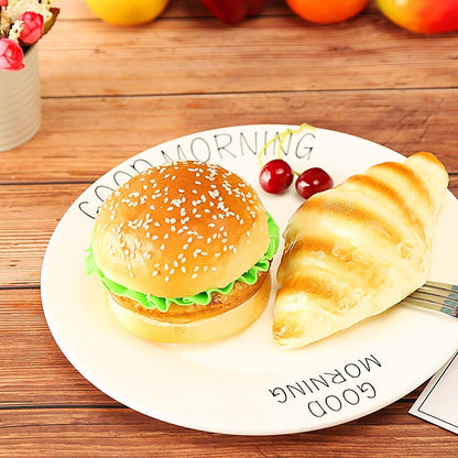 ELECTROPRIME PU Simulation Burger Model Fake Bread Ornaments Photography Props Home Decoration Window Display