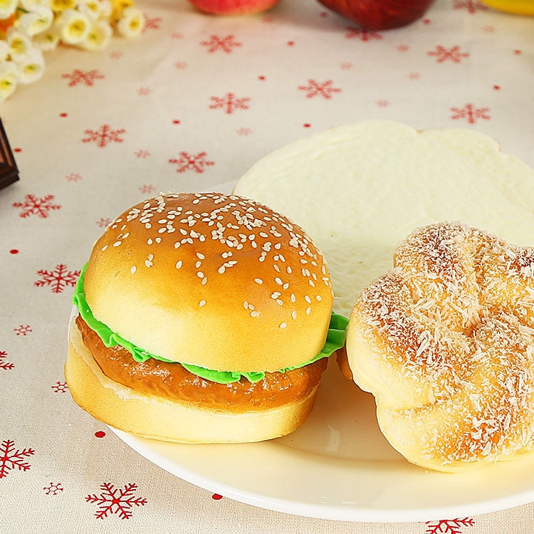 ELECTROPRIME PU Simulation Burger Model Fake Bread Ornaments Photography Props Home Decoration Window Display