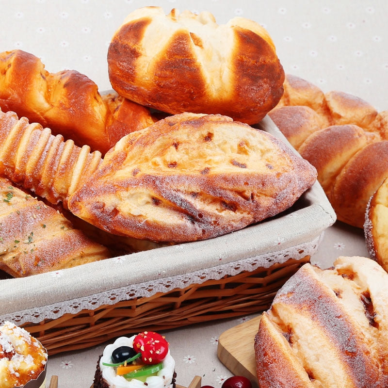 ELECTROPRIME PU Simulation Red Bean Bread Model Photography Props Home Engineering Decorative Window Display