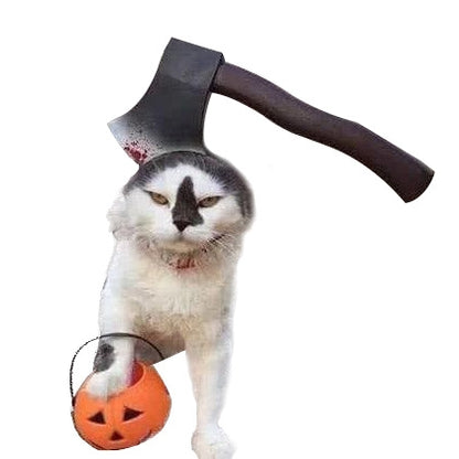 ELECTROPRIME Creative Cat Dog Halloween Funny Tidy Props Headband Hooded Hat, Size: S(Axe)