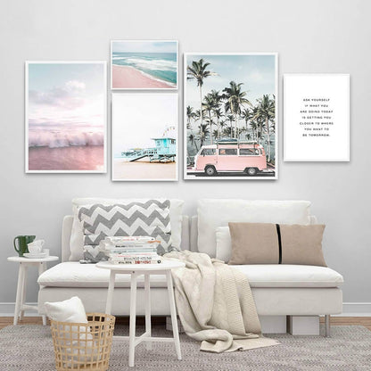 ELECTROPRIME Ocean Landscape Canvas Poster Decoration Home Painting Art Paintings Frameless Painting Core, Size:20x25 cm(English Letter)