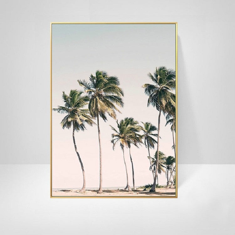 ELECTROPRIME Ocean Landscape Canvas Poster Decoration Home Painting Art Paintings Frameless Painting Core, Size:30x45 cm(Palm Tree)