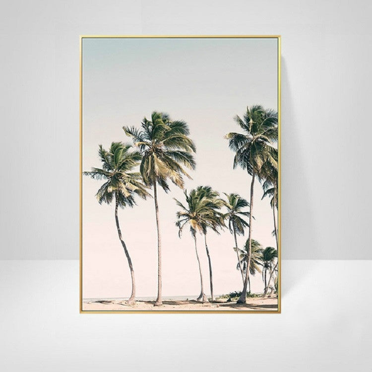 ELECTROPRIME Ocean Landscape Canvas Poster Decoration Home Painting Art Paintings Frameless Painting Core, Size:30x45 cm(Palm Tree)