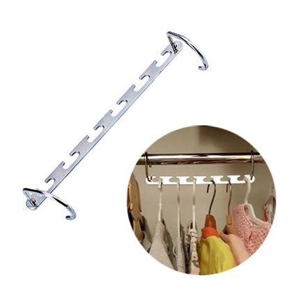 ELECTROPRIME Multifunctional Stainless Steel Folding Clothes Jacket Pants Storage Hanger(Straight Hanger)