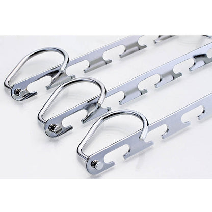ELECTROPRIME Multifunctional Stainless Steel Folding Clothes Jacket Pants Storage Hanger(Straight Hanger)
