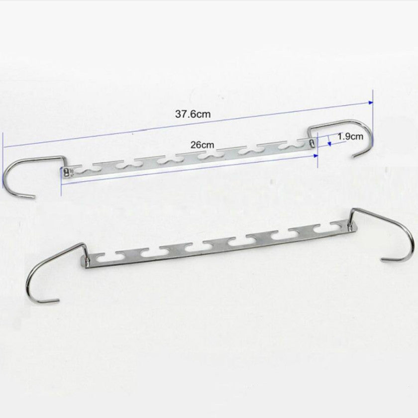 ELECTROPRIME Multifunctional Stainless Steel Folding Clothes Jacket Pants Storage Hanger(Straight Hanger)